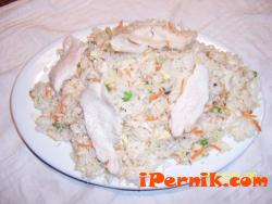 Пържен ориз с пилешко, зеленчуци и яйца 1359993982