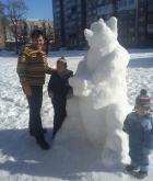 Маг Жиров направи мечка от сняг